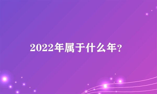2022年属于什么年？
