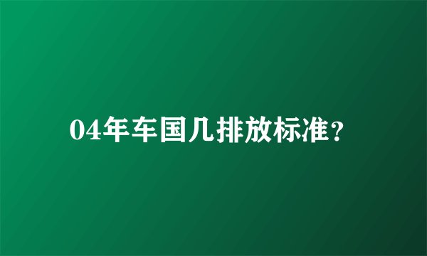 04年车国几排放标准？
