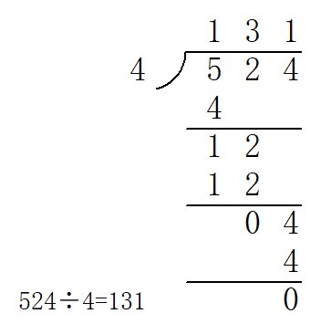 524除4的竖式是什么？