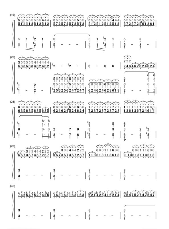 贝多芬钢琴名曲月光单手简谱。