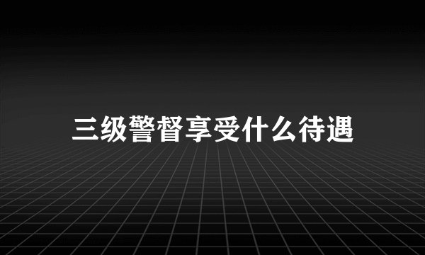 三级警督享受什么待遇