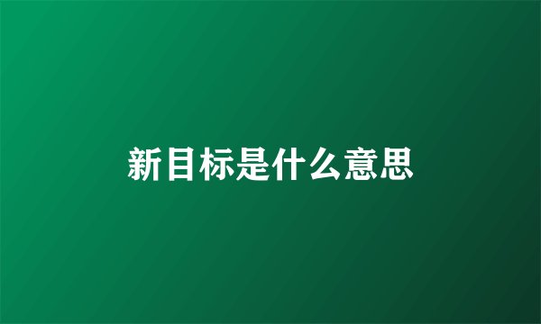 新目标是什么意思