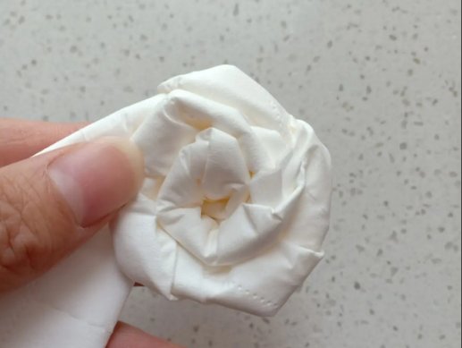 卫生纸玫瑰花折法5步