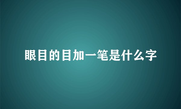 眼目的目加一笔是什么字