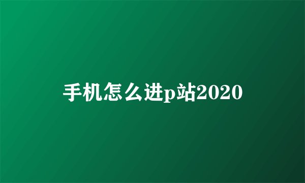 手机怎么进p站2020
