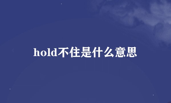 hold不住是什么意思