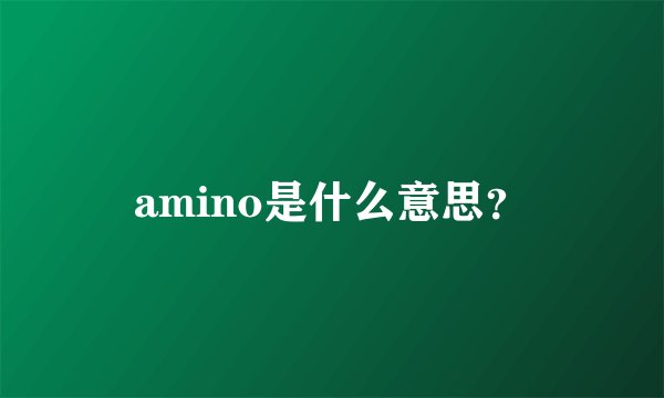 amino是什么意思？
