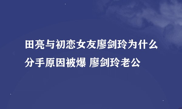 田亮与初恋女友廖剑玲为什么分手原因被爆 廖剑玲老公