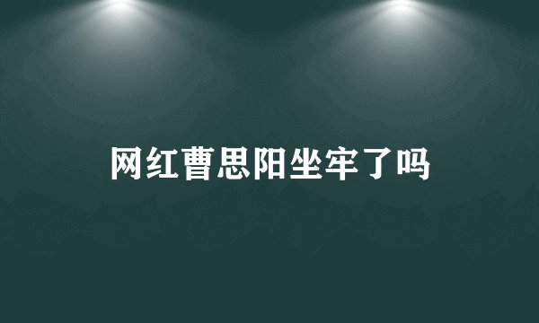 网红曹思阳坐牢了吗