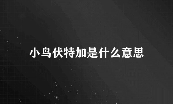 小鸟伏特加是什么意思