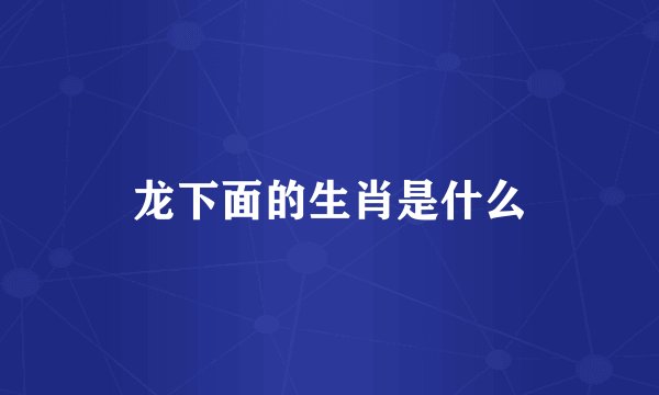 龙下面的生肖是什么