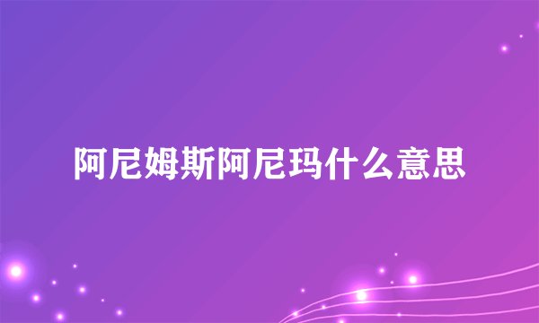 阿尼姆斯阿尼玛什么意思