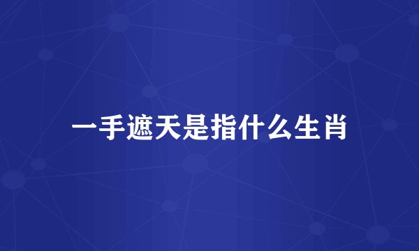 一手遮天是指什么生肖