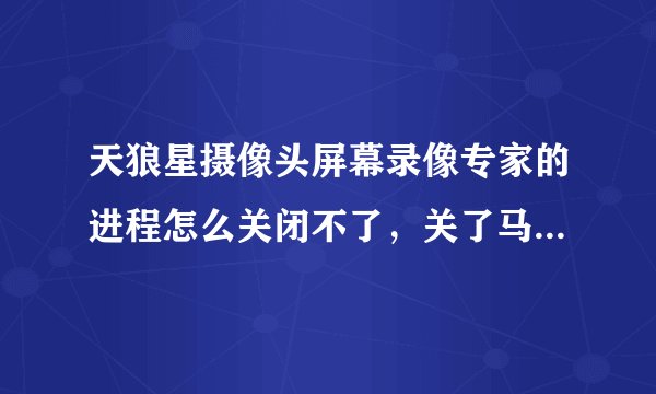 天狼星摄像头屏幕录像专家的进程怎么关闭不了，关了马上又出现在进程里了？