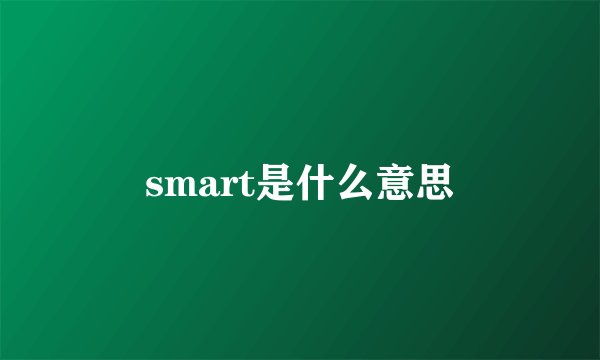 smart是什么意思