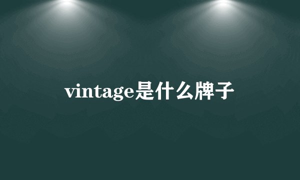 vintage是什么牌子