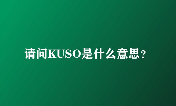 请问KUSO是什么意思？
