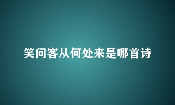 笑问客从何处来是哪首诗
