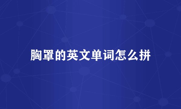 胸罩的英文单词怎么拼