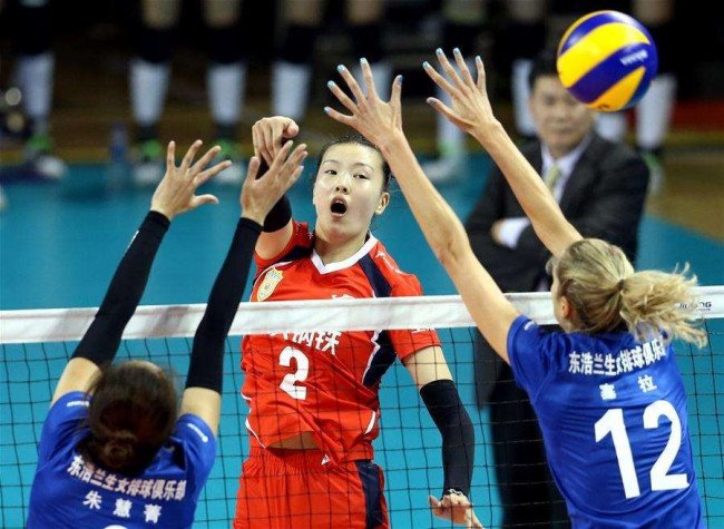 排球比赛场上6名队员分前后排站立，获得发球权的队，6名队员必须按什么方向轮转一个位置