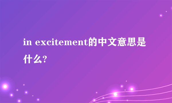 in excitement的中文意思是什么?