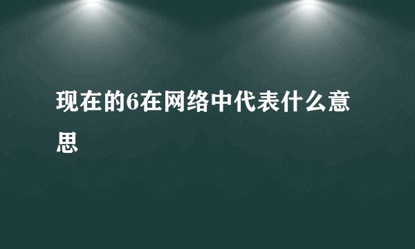 现在的6在网络中代表什么意思