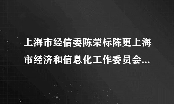 上海市经信委陈荣标陈更上海市经济和信息化工作委员会副巡视员简介