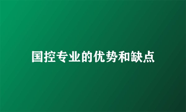 国控专业的优势和缺点