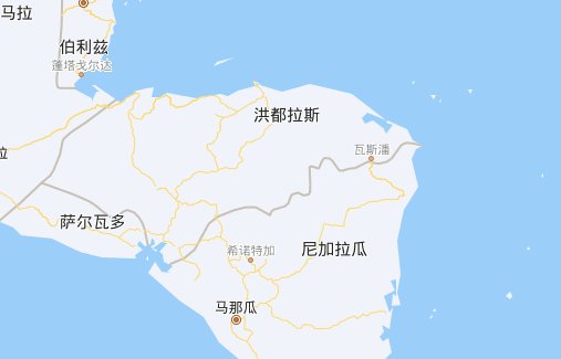 洪都拉斯在地图上的位置