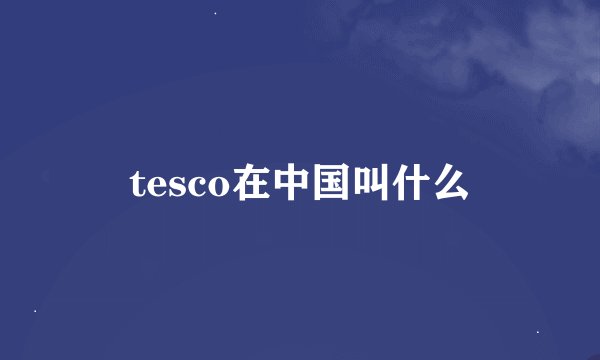 tesco在中国叫什么