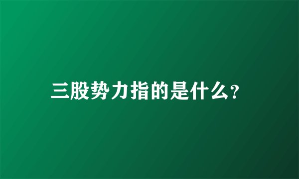 三股势力指的是什么？