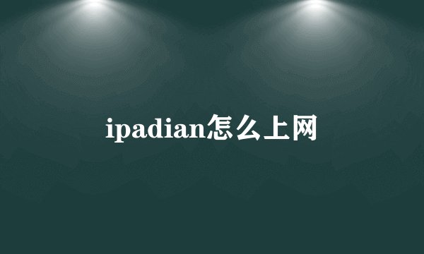 ipadian怎么上网