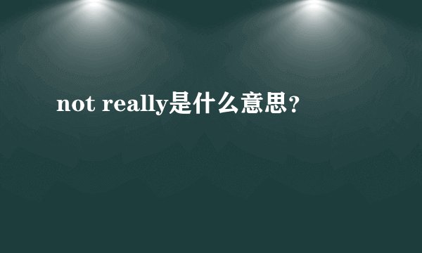 not really是什么意思？