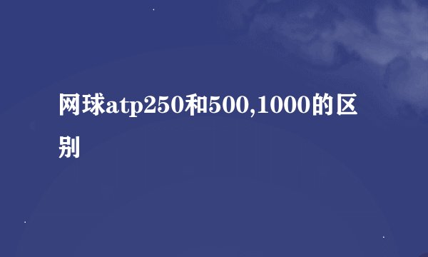 网球atp250和500,1000的区别