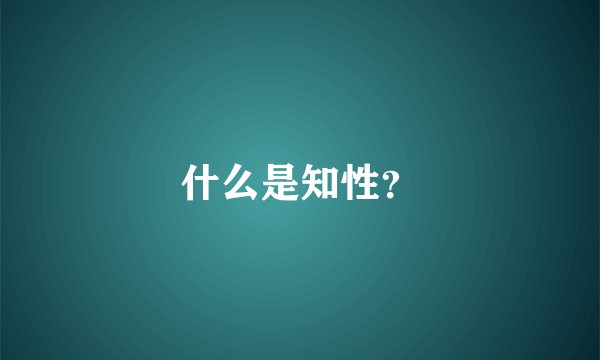 什么是知性？