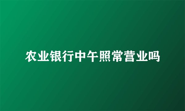 农业银行中午照常营业吗