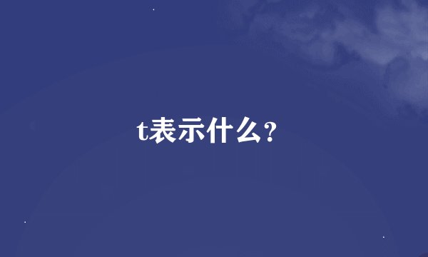 t表示什么？