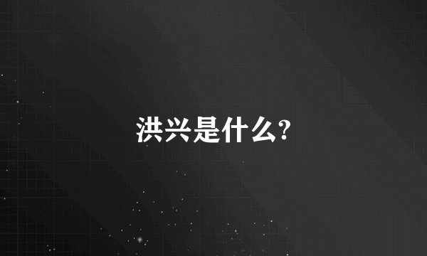 洪兴是什么?