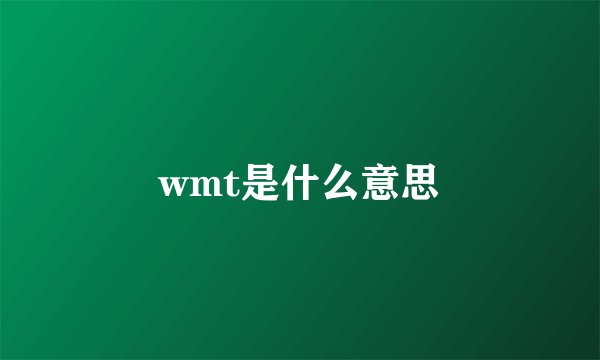 wmt是什么意思