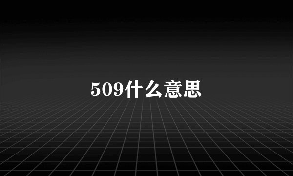 509什么意思