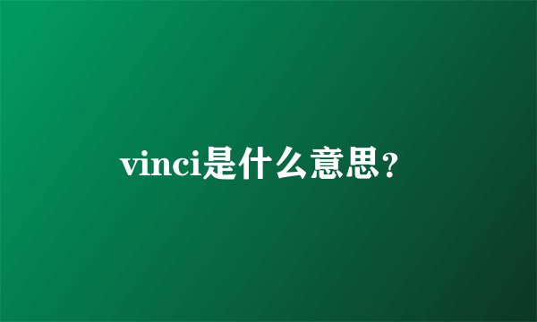 vinci是什么意思？