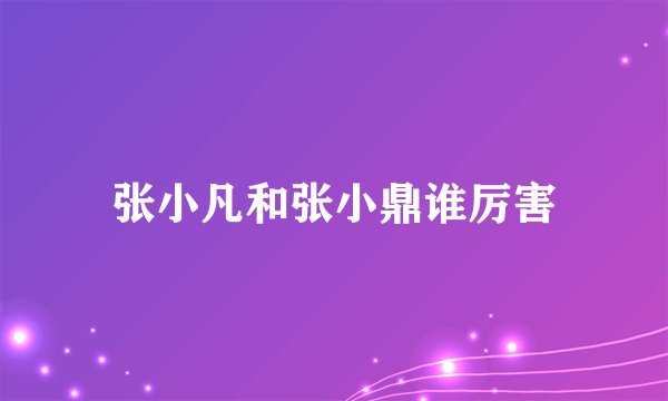 张小凡和张小鼎谁厉害