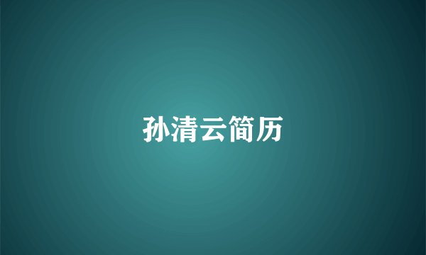 孙清云简历