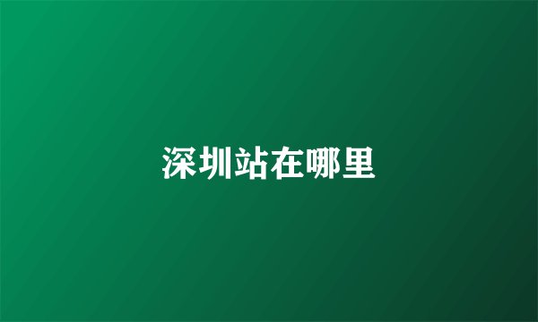 深圳站在哪里