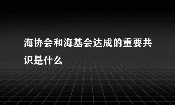 海协会和海基会达成的重要共识是什么