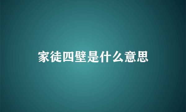 家徒四壁是什么意思