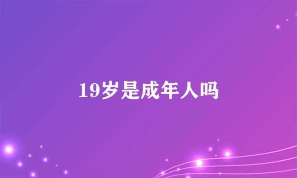 19岁是成年人吗