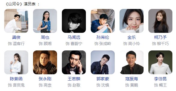 山河令演员表