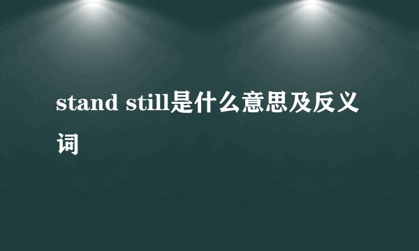 stand still是什么意思及反义词