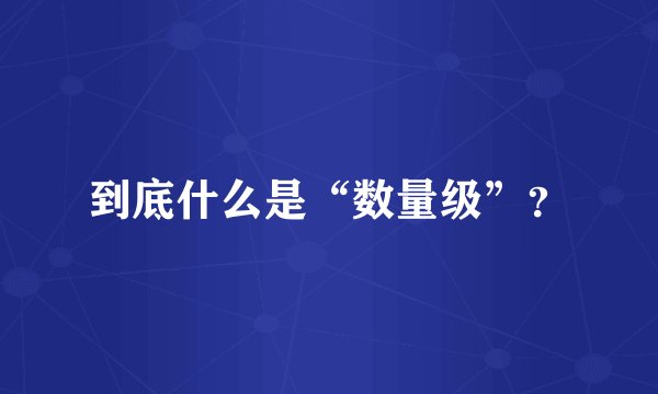 到底什么是“数量级”？
